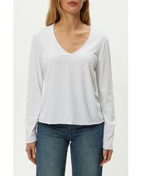 Michael Stars - Kailee Long Sleeve V-Neck Cotton T-Shirt - Lyst