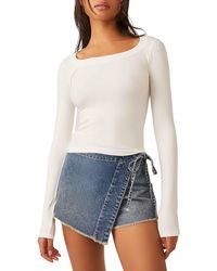 Free People - Must Have Scoop Neck Long Sleeve Layering Top - Lyst