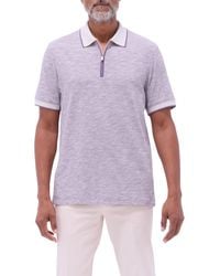 Bugatchi - Cotton & Linen Quarter Zip Polo - Lyst