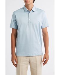 Aurélien - Aur1 Solid Cotton Polo - Lyst