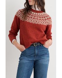 Seasalt Cornwall - Port Kinnis Fair Isle Merino Wool Blend Crewneck Sweater - Lyst