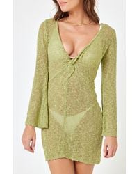 L*Space - Palisades Long Sleeve Sheer Cover-up Minidress - Lyst