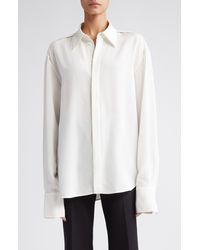 Proenza Schouler - Long Sleeve Marocaine Crepe Shirt - Lyst