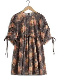 & Other Stories - & Floral Puff Sleeve Shift Minidress - Lyst