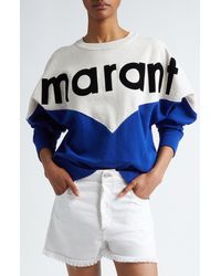 Isabel Marant - Isabel Marant Étoile Houston Colorblock Cotton Graphic Sweatshirt - Lyst
