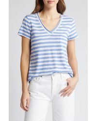 Caslon - Caslon(r) V-neck Short Sleeve Pocket T-shirt - Lyst