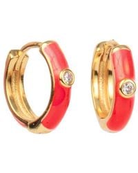Color Shout - Enamel Huggie Hoops - Lyst