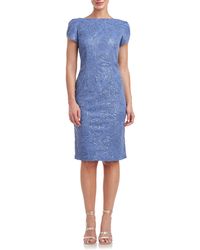 JS Collections - Brie Sequin Tulip Sleeve Mesh Cocktail Dress - Lyst