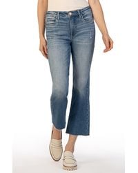 Kut From The Kloth - Kelsey Fab Ab High Waist Raw Hem Ankle Flare Jeans - Lyst