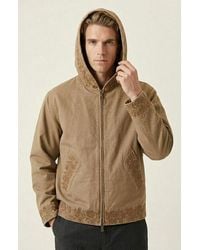 Modenaire - Embroidered Trim Hooded Jacket - Lyst