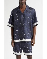 Givenchy - Rose Print Silk Twill Camp Shirt - Lyst