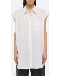Helmut Lang - Soft Cap Sleeve Button-up Shirt - Lyst