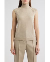 BOSS - Fipini Turtleneck Sleeveless Virgin Wool Sweater - Lyst