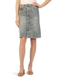 Kut From The Kloth - Rose Button Front Denim Skirt - Lyst