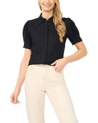 Cece - Scallop Detail Button-Up Shirt - Lyst
