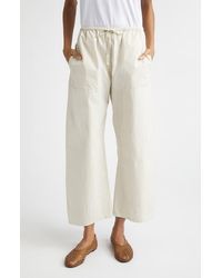 Leset - Kyoto Cotton Drawstring Utility Crop Pants - Lyst