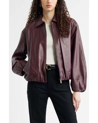 Nordstrom - Bubble Hem Leather Jacket - Lyst