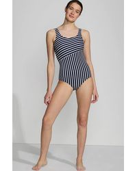 Lands' End - Tugless Low Leg One Piece Swimsuit - Lyst