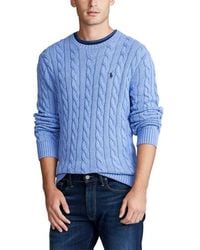 Polo Ralph Lauren - Cable Knit Cotton Crewneck Sweater - Lyst