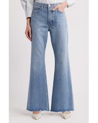 FRAME - The Pixie Lax Frayed High Waist Flare Jeans - Lyst