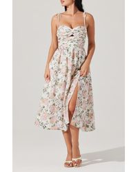Astr - Sariah Eyelet Embroidery Floral Print A-Line Dress - Lyst