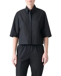 Akris Punto - Cotton Poplin Crop Button-Down Shirt - Lyst
