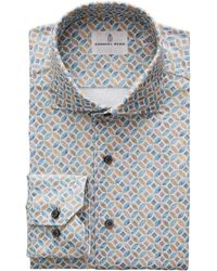 Emanuel Berg - 4flex Modern Fit Medallion Print Knit Button-up Shirt - Lyst