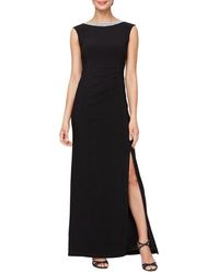 Alex Evenings - Embellished Neck Sleeveless Jersey Gown - Lyst