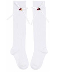 ADIBA - Ruby Royale Bow Socks - Lyst