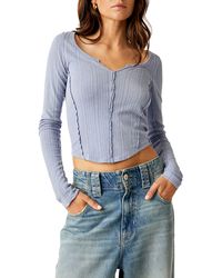 Free People - Eyes On You Long Sleeve Knit Top - Lyst