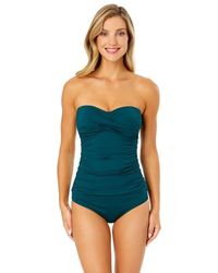 Anne Cole - Tiger Dance Twist Front Bandeaukini Swim Top - Lyst