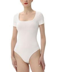 Kimi + Kai - Square Neck Basic Bodysuit - Lyst