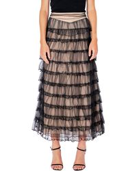 Endless Rose - Tiered Tulle Midi Skirt - Lyst