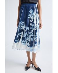 Erdem - Pleated Crêpe De Chine Midi Skirt - Lyst
