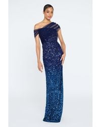 THEIA - Dina Beaded Column Gown - Lyst