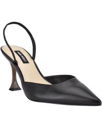 nine west toffee vinyl slingback pumps