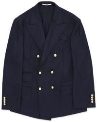 Fortela - Classic Double-Breasted Merino Wool Jacket - Lyst