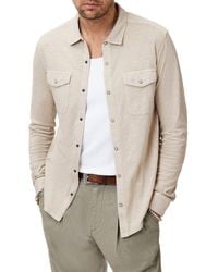 John Varvatos - Avron Slub Organic Cotton Knit Snap-Up Western Shirt - Lyst