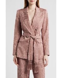 Kobi Halperin - Nia Floral Jacquard Belted Jacket - Lyst