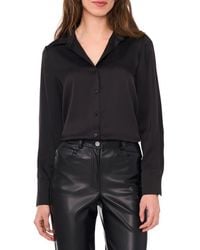 Halogen® - Long Sleeve Satin Button-Up Shirt - Lyst