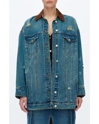 Bayeas - Distressed Oversized Denim Jacket - Lyst