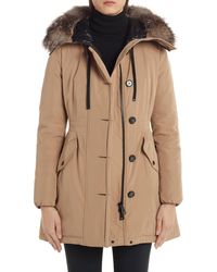 Moncler Monticole Hooded Down Parka With Removable Genuine Fox Fur Trim - Natural