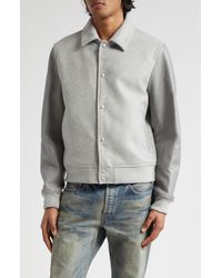 John Elliott - Wool Blend & Leather Varsity Jacket - Lyst