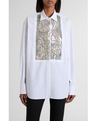 McQueen - Banshee Embroidery Cotton Poplin Button-Up Shirt - Lyst