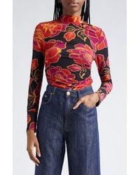 FARM Rio - Shiny Chita Print Jersey Top - Lyst