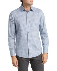 Bugatchi - Ooohcotton® James Plaid Print Stretch Cotton Button-up Shirt - Lyst