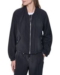 DKNY - Logo Trim Nylon Bomber Jacket - Lyst