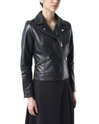 Velez - Island Leather Biker Jacket With Zippers - Lyst