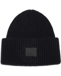 Acne Studios - Pansy Face Patch Wool & Yak Hair Blend Beanie - Lyst