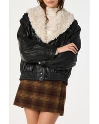 Astr - Jonyssa Faux Fur Trim Faux Leather Jacket - Lyst